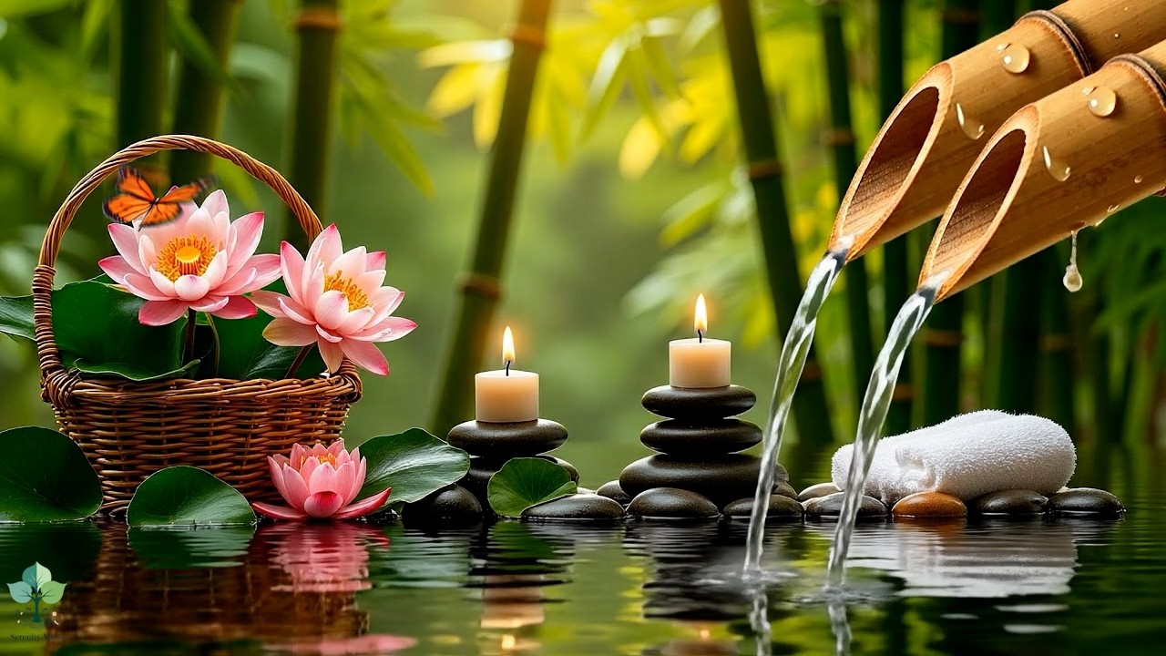 Bamboo Water Sounds 🌿 Deep Sleep Music | Calming Water, Stress Relief, Spa Music