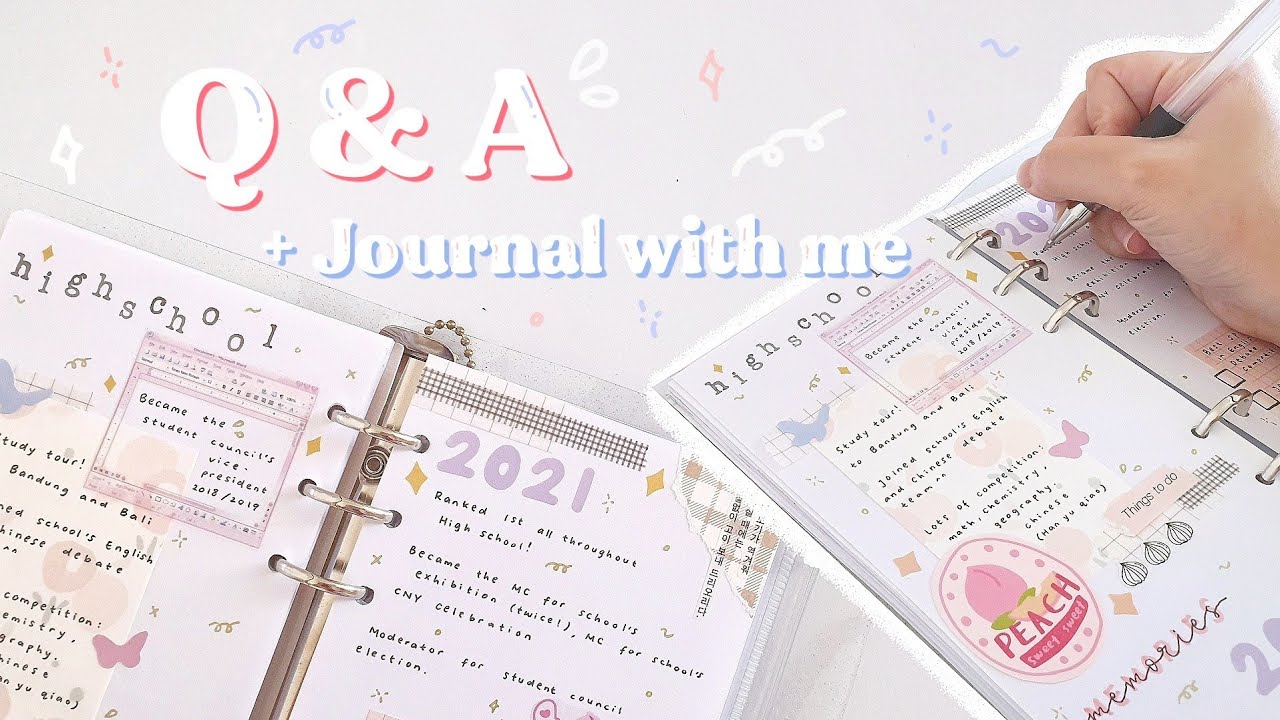 Journal with Me : Q&A edition - Highschool Memories Spread 🌸(Click CC for Eng Sub)
