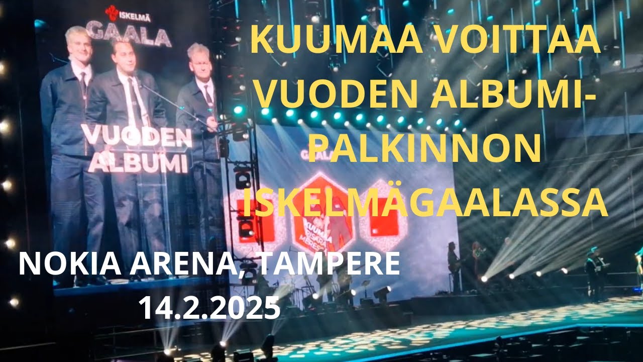 KUUMAA voittaa Vuoden Albumi-palkinnon Iskelmä Gaalassa 14.2.2025