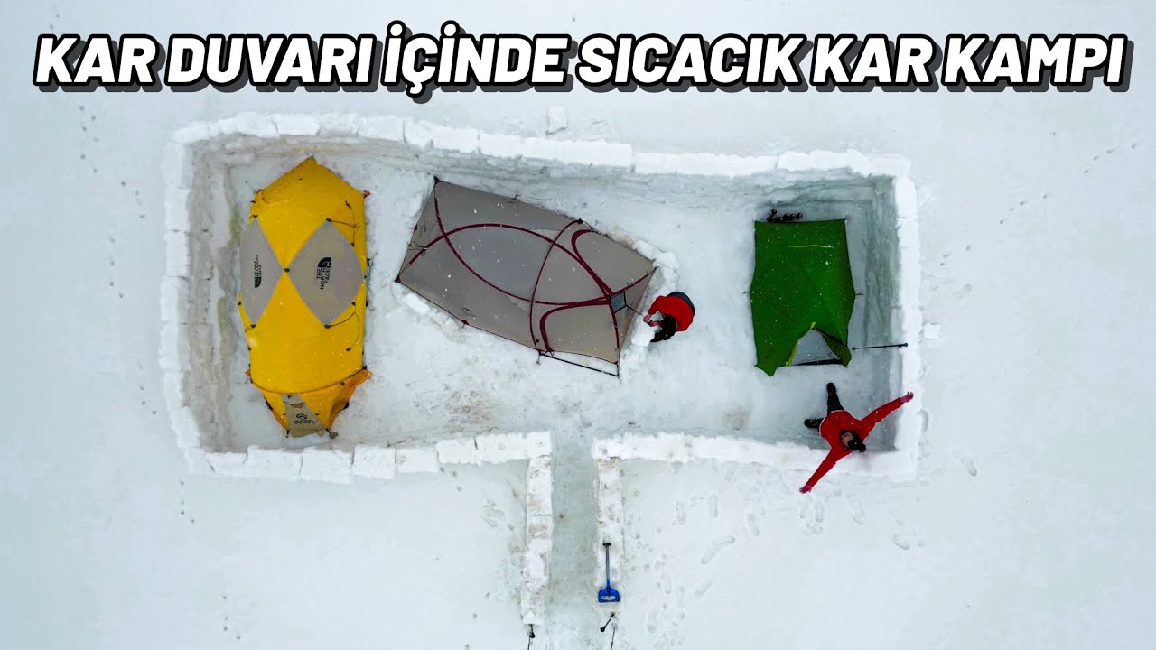Kar Fırtınasından Koruyan Derin Karların İçinde Yılın İlk Kar Kampı