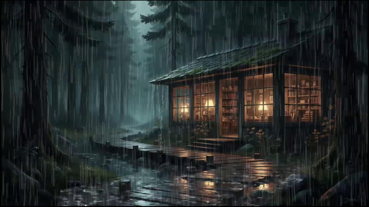 Cozy Forest Cabin in Rain 🌧 | Calm Rain Ambience for Deep Sleep, Relaxation, and Rain Therapy