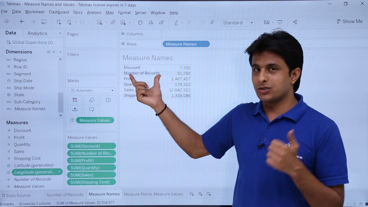 Tableau - Measure Name And Values