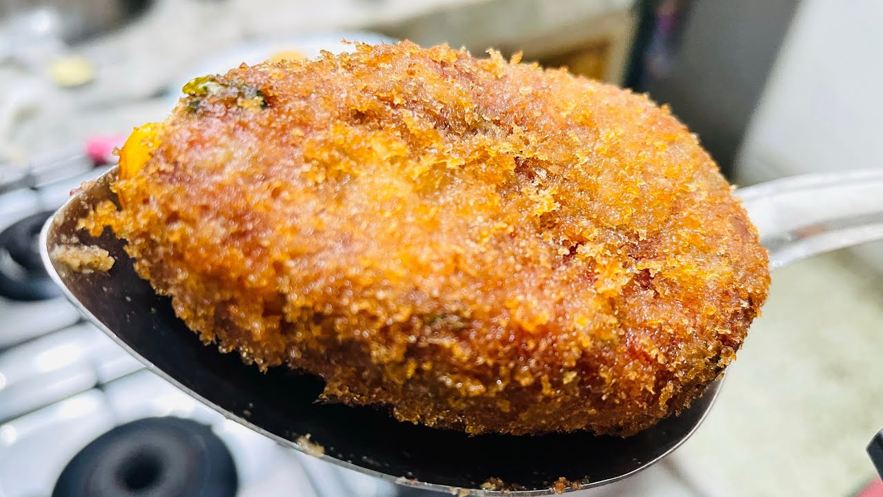 રેલ્વેવાળી વેજ કટલેટ બનાવવાની રીત 😍 |Railway Wali Crunchy Veg. Cutlet Recipe 