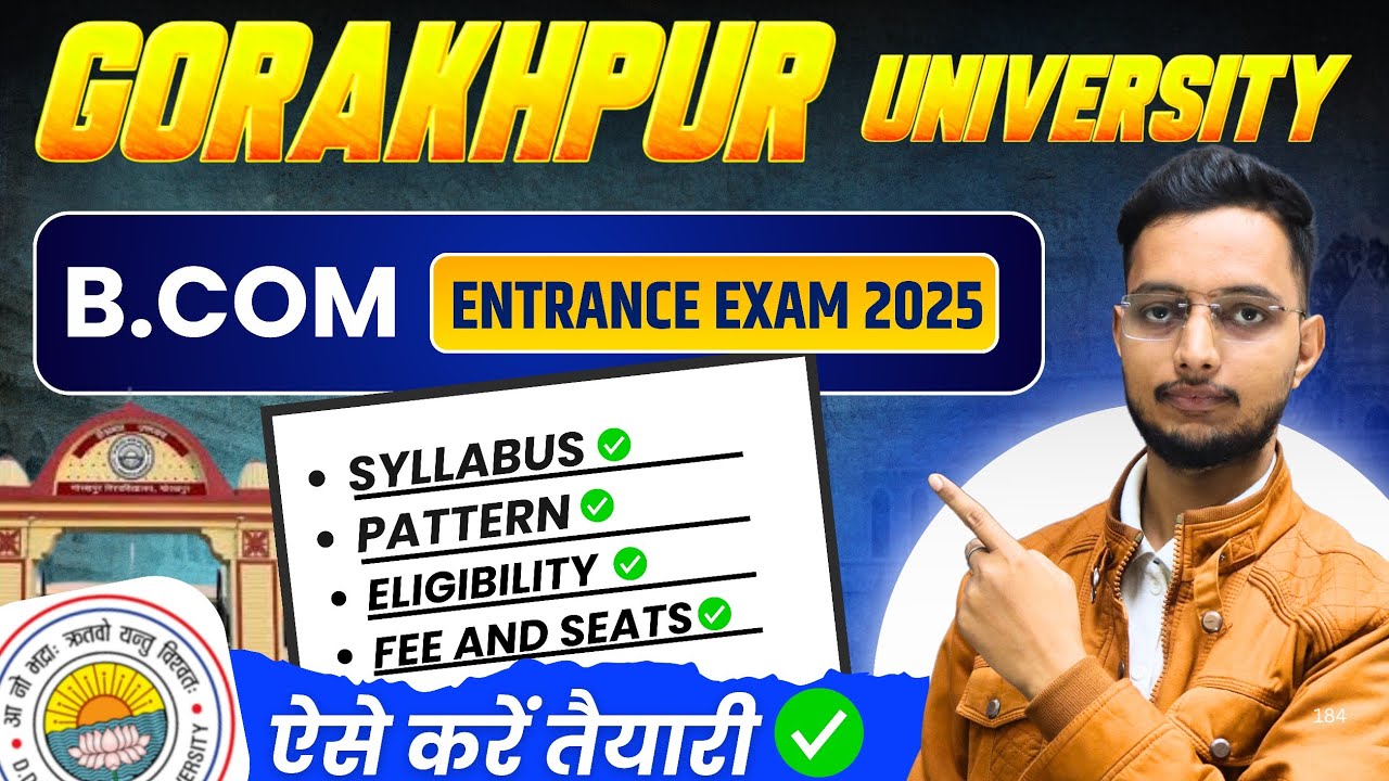 DDU Gorakhpur University B.Com Entrance Exam 2025 Syllabus | Cutoff, Seat, Fee, Boo | Paper | B.Com