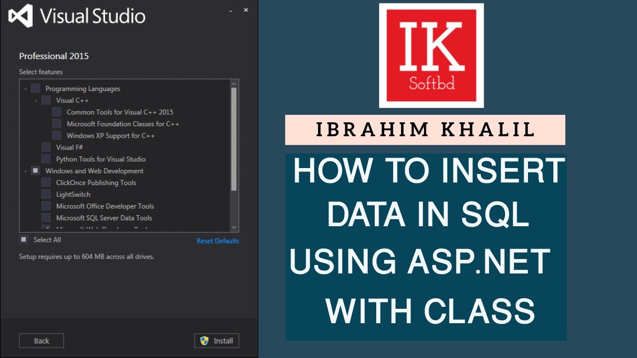 INSERT/SAVE DATA IN SQL SERVER USING ASP.NET C# USING CLASS