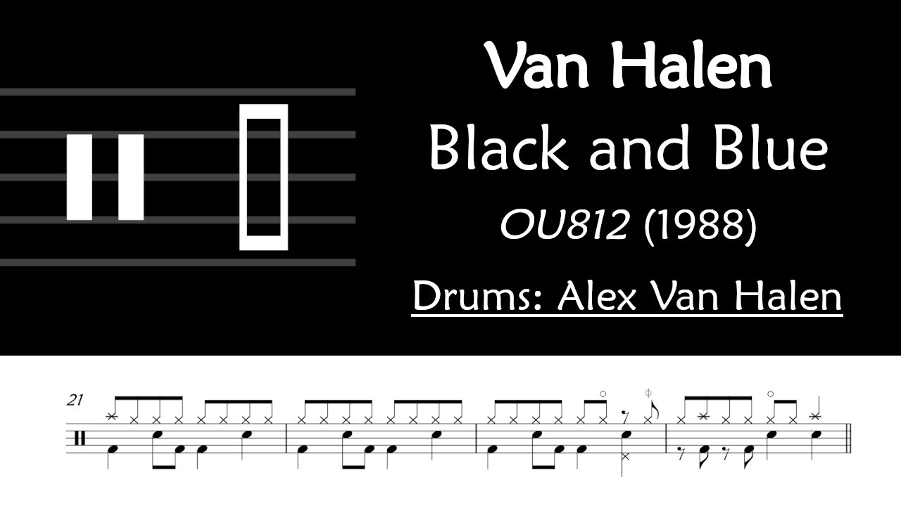 Van Halen - Black and Blue: Drum Sheet Music Transcription