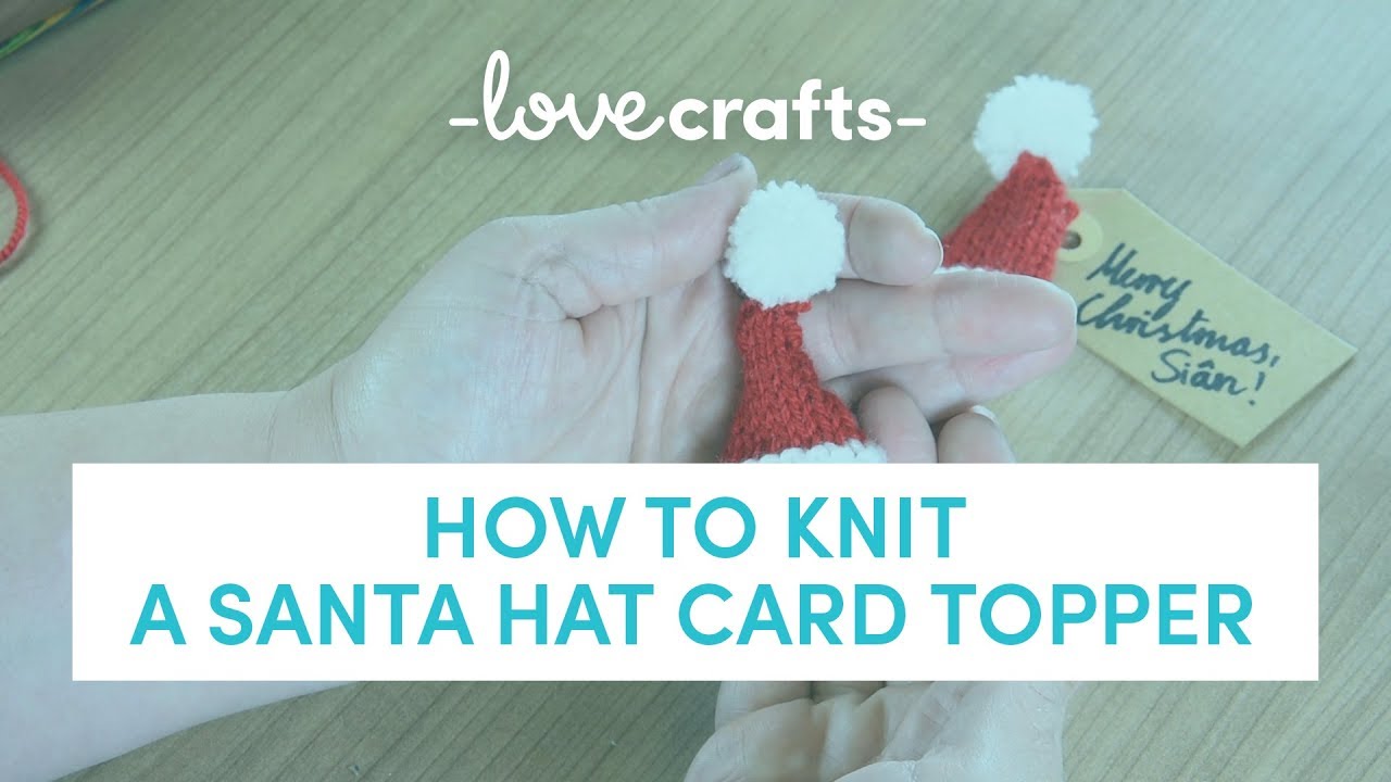 How to Knit | Santa Hat Gift Tag/Card Topper