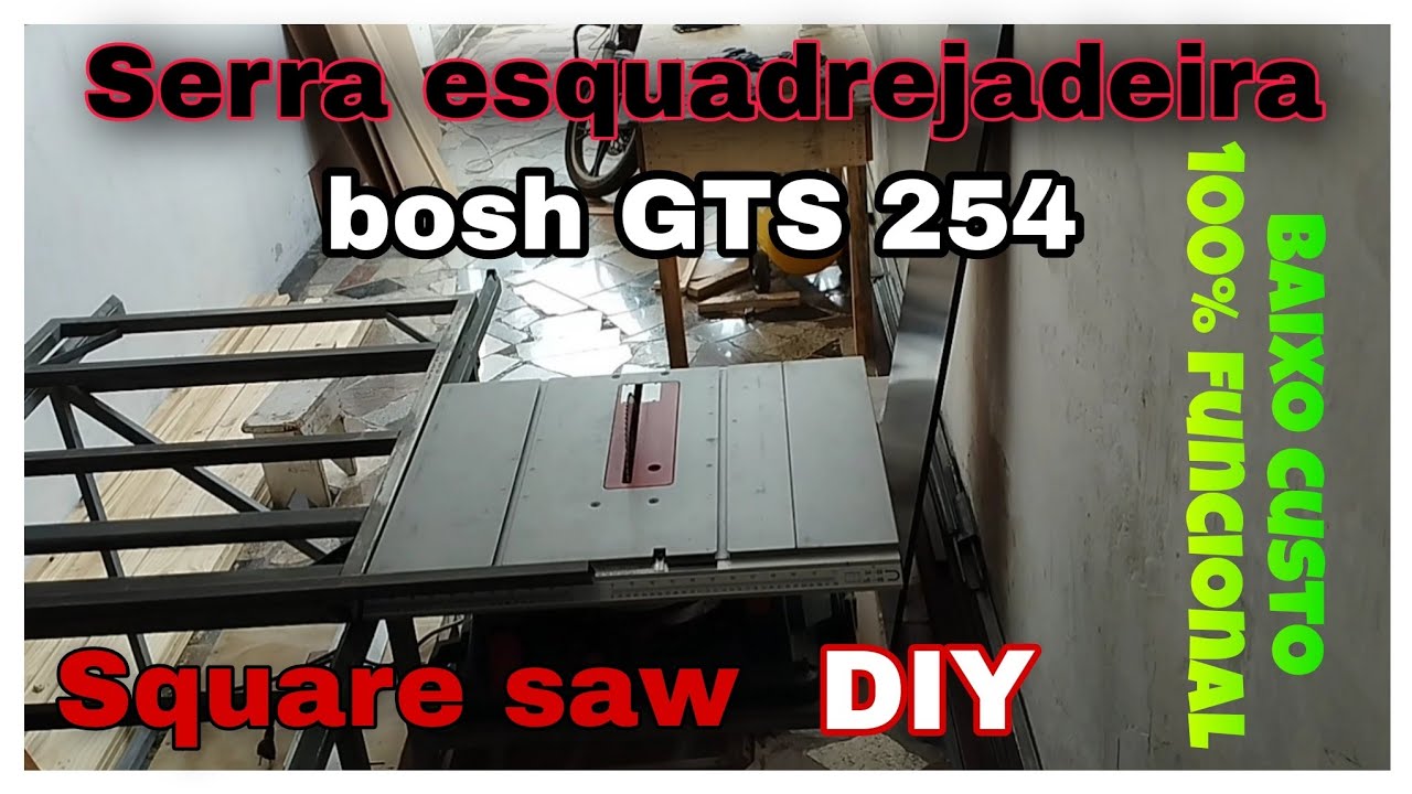 serra esquadrejadeira - adaptação para serra de bancada bosh GTS 254 - square saw - DIY