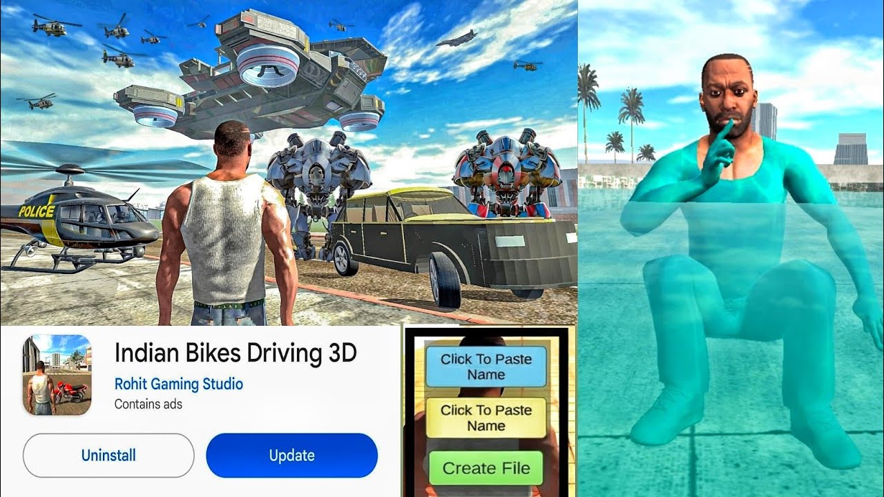 Robot Update 🤖 | Helicopter, New Car Speedometer & Hidden Secrets | Indian Bike Driving 3D