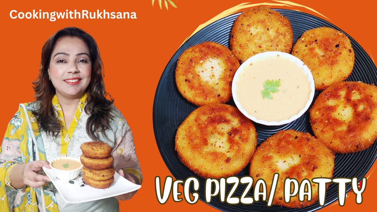 Veg Pizza Patty / Pizza | Vegetable Patty by CookingiwthRukhsana