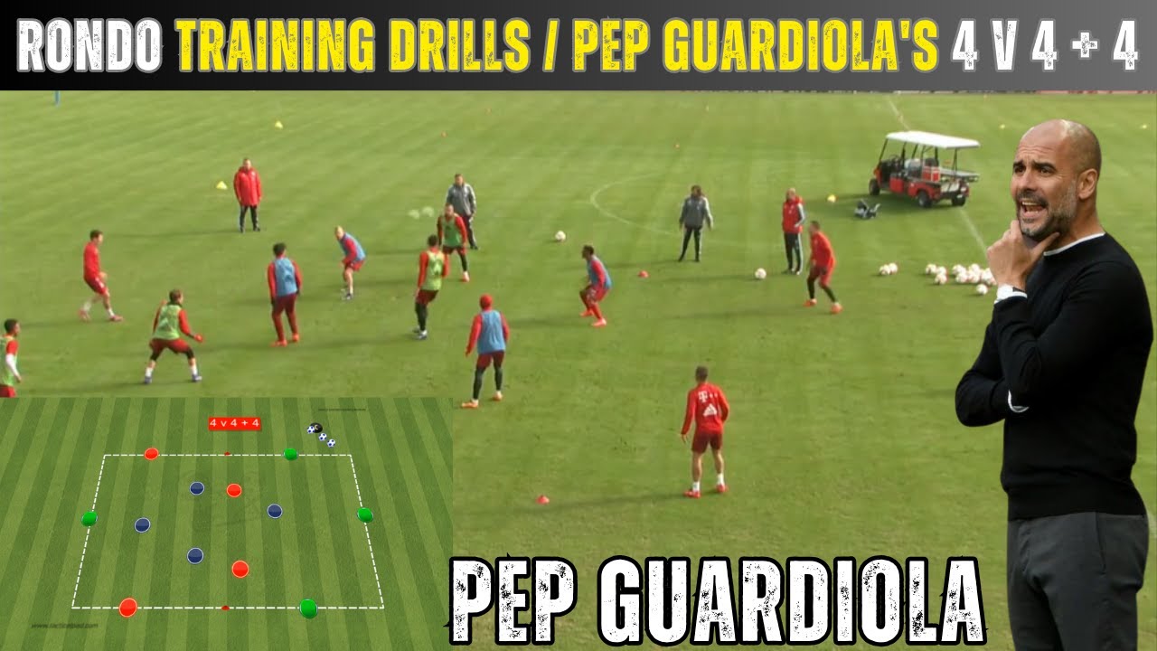 🎯Rondo Training Drills / Pep Guardiola's 4 v 4 + 4 Rondo Drills