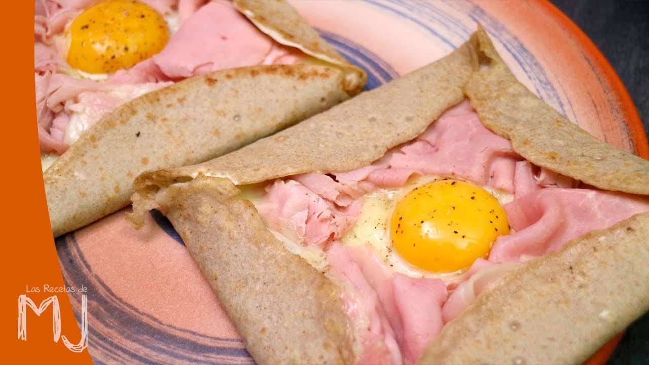 Crepes de jamón, huevo y queso. Galette Bretonne
