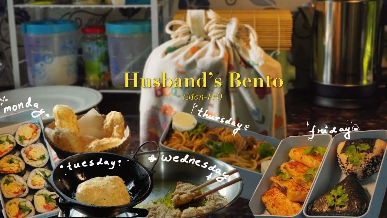 Husband's Lunch Boxes for the Week🍱🍝 | Mon - Fri | Indian, Korean🍣, Japanese🍙 Recipes for Office