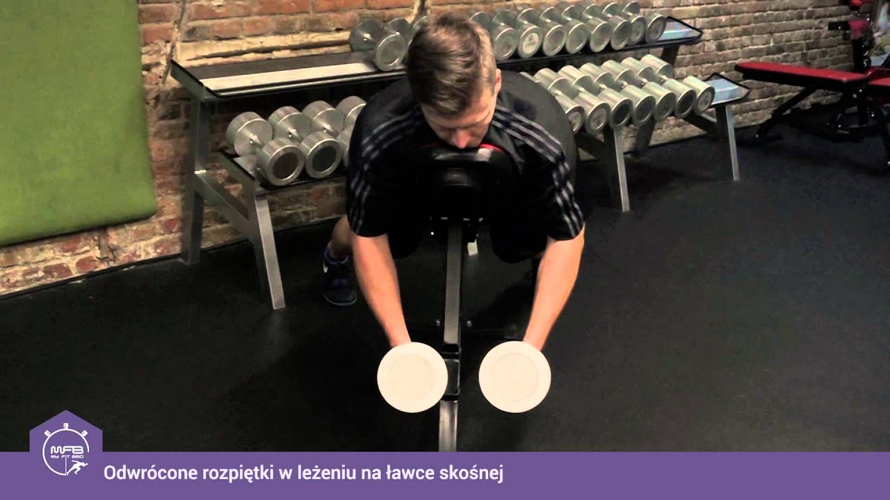 Odwr&oacute;cone rozpiętki w leżeniu na ławce skośnej