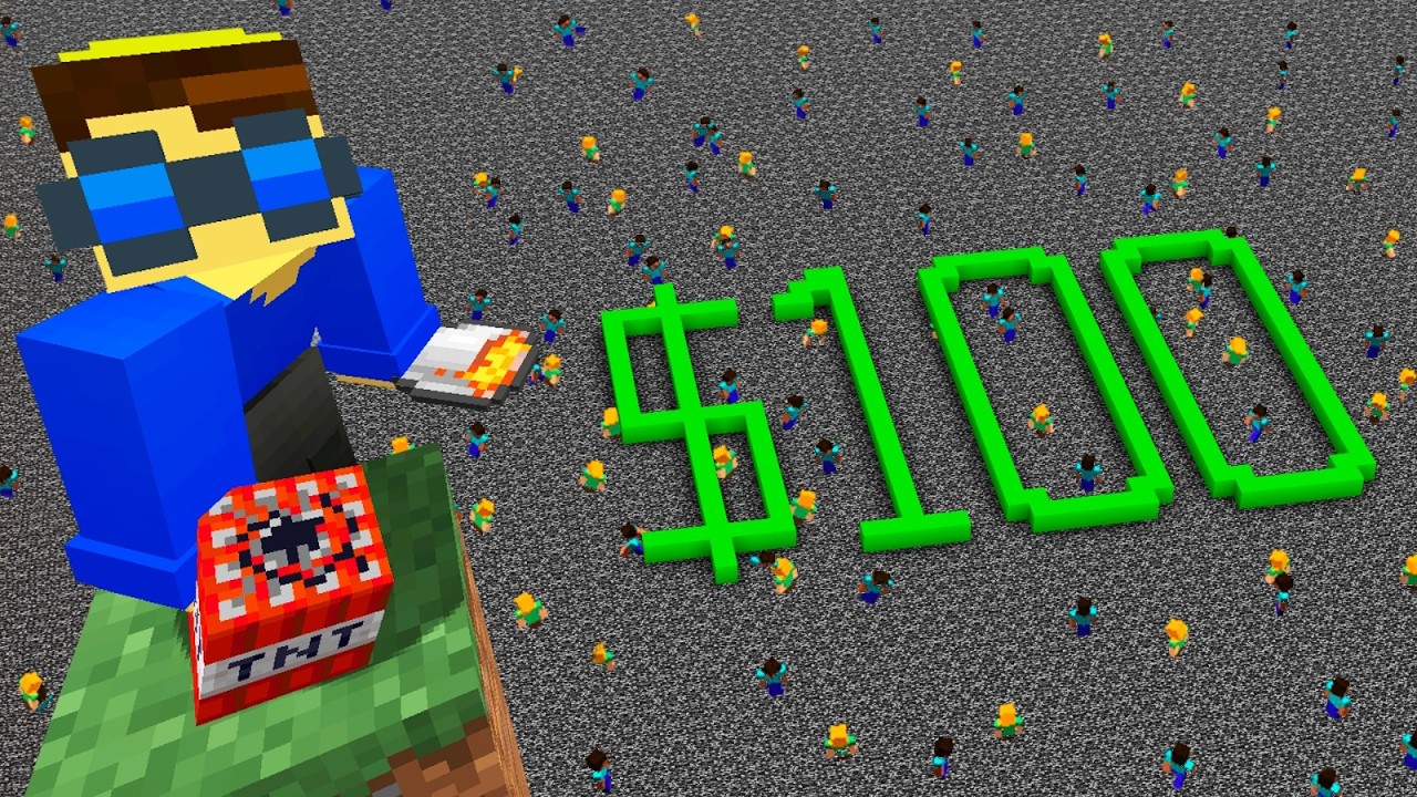 300 JOGADORES vs 100 REAIS no Minecraft