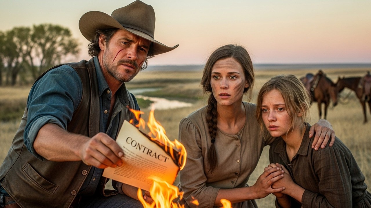 She Was Sold With Her Sister At Auction, The Cowboy Bought Them Both And Burned The Contract Papers