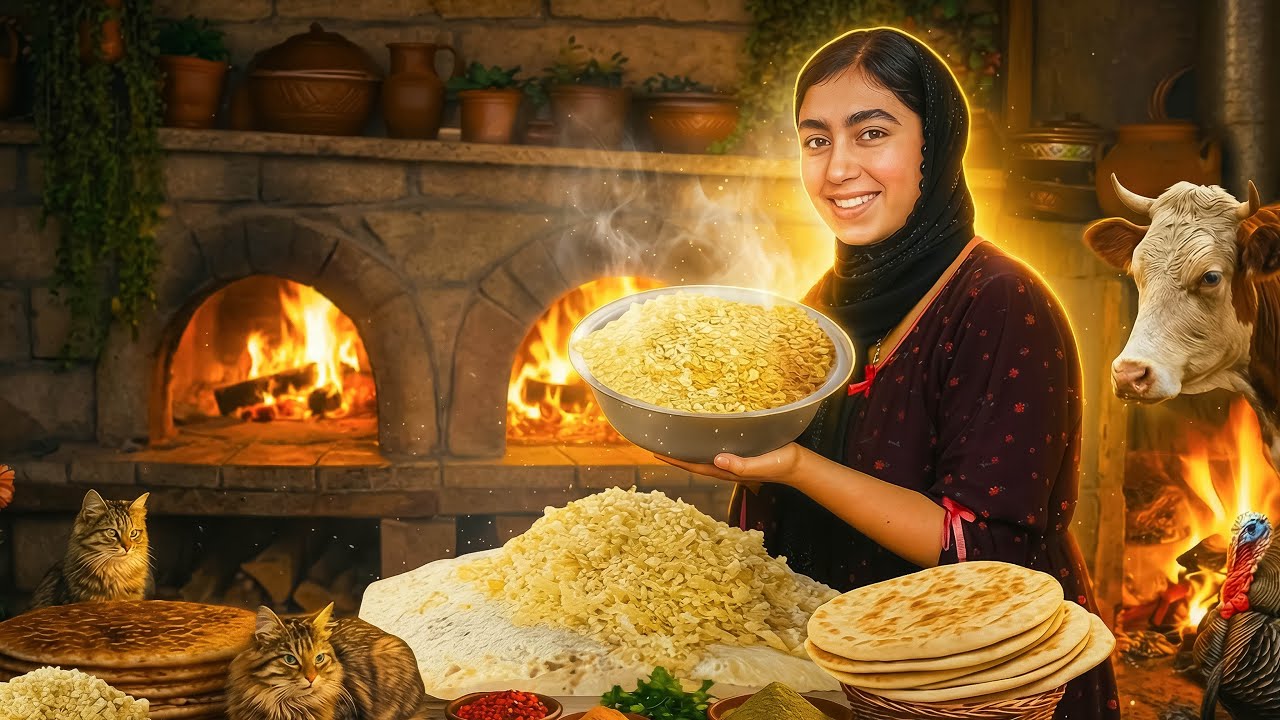 Her Meshk 🧈 Ancient Kurdish Village Food | Rural Cooking ASMR
