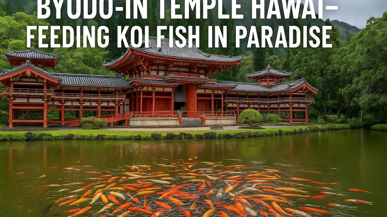 Island temple in the middle of Pacific Ocean - Spiritual Bliss in Lush Hawaiian Valleys