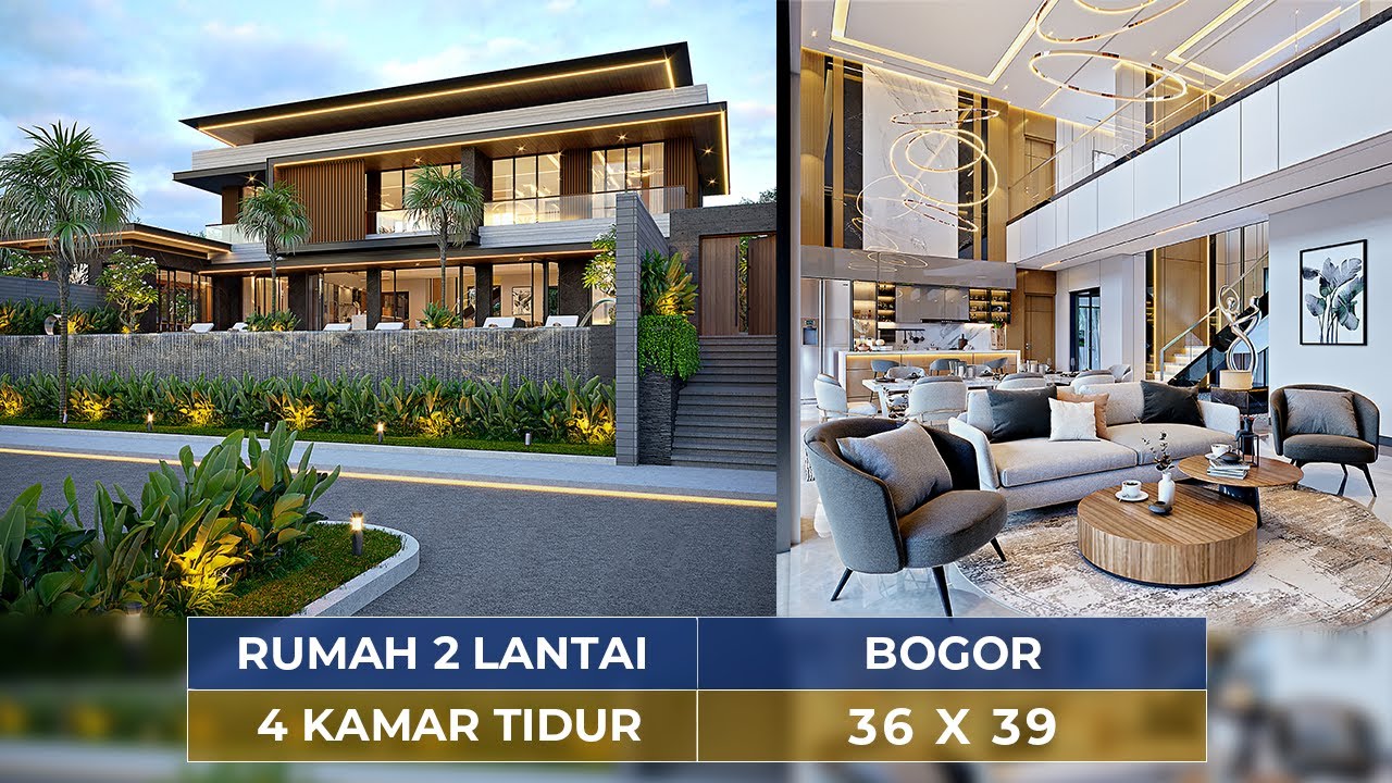 RUMAH MEWAH STYLE MODERN TROPIS DI BOGOR INI TERASA SEPERTI VILLA!! IDAMAN MILENIAL! - JASA DESAIN