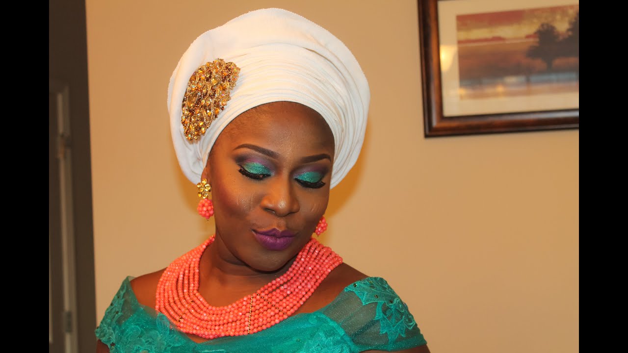 TINY PLEATS ASO OKE GELE AND PARTY MAKEUP
