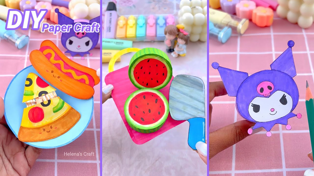 Easy Craft Ideas / DIY Miniature Crafts Idea / school hacks / miniature food stall / paper craft