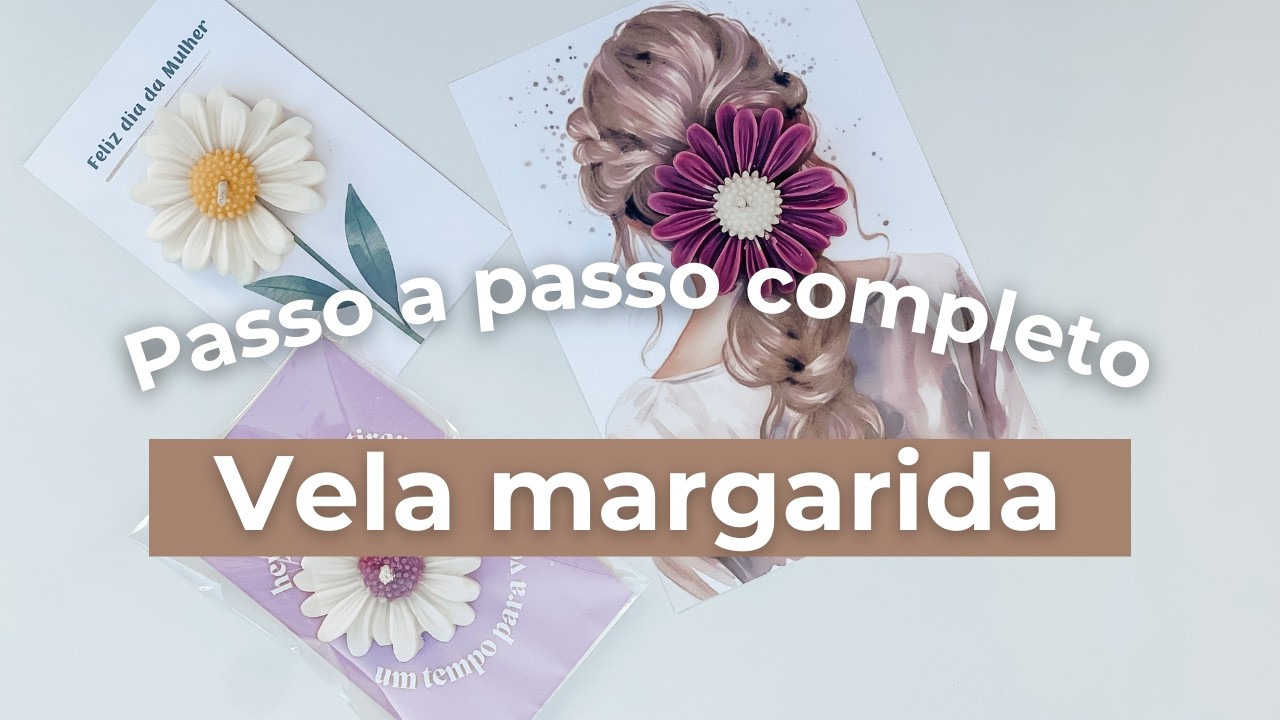 Como fazer vela margarida com Card - Vela para lembrancinha