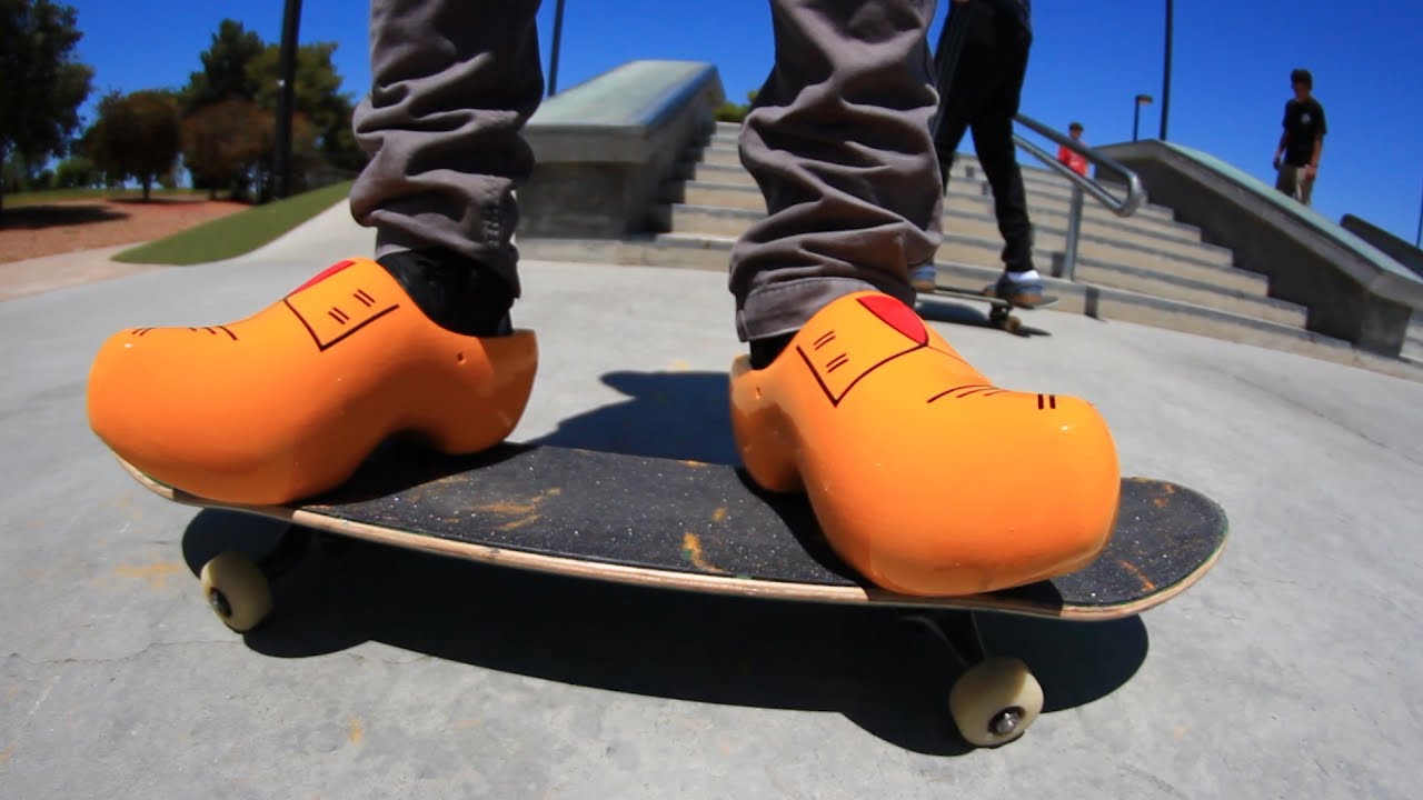 KELLY WAKASA SKATING IN DUTCH WOODEN CLOGS!