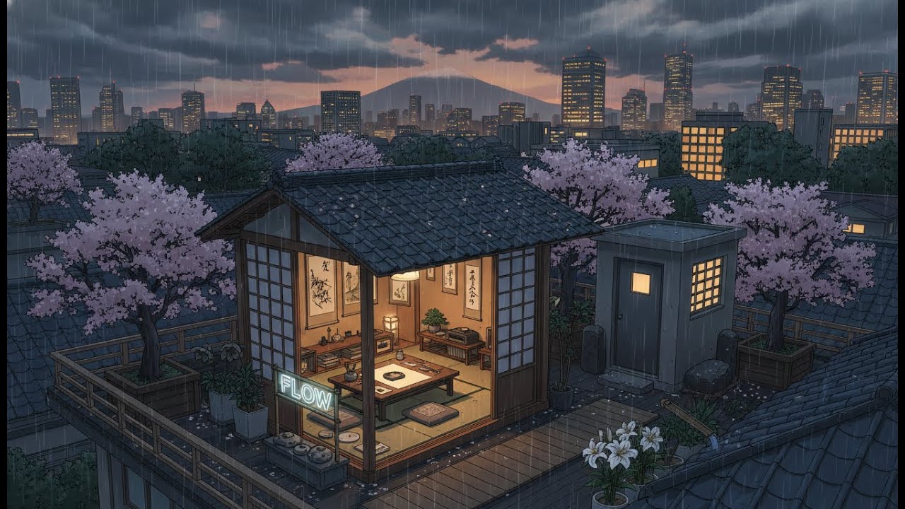 Late Night Concentration 🌸 Cozy Rain Lofi For Studying
