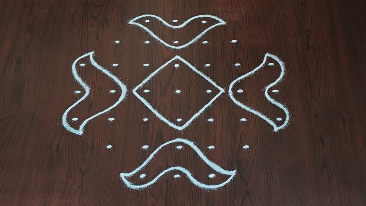 7&times;3dots melikala muggulu|easy rangoli|daily chukkala muggulu||sikku,kambhi,neli kolams|#Nice Rangoli