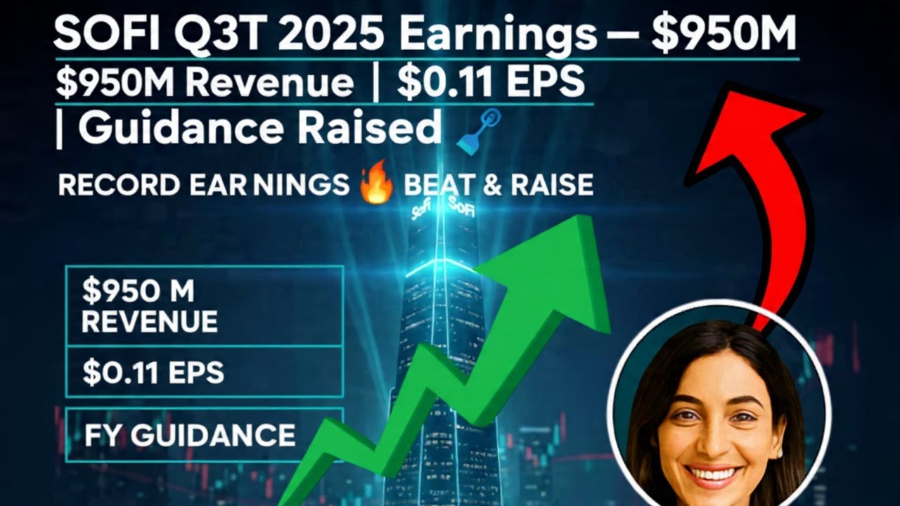 SoFi Q3 2025 Earnings — $950 M Revenue | $0.11 EPS | Guidance Raised | Fintech Breakout 🔥| 