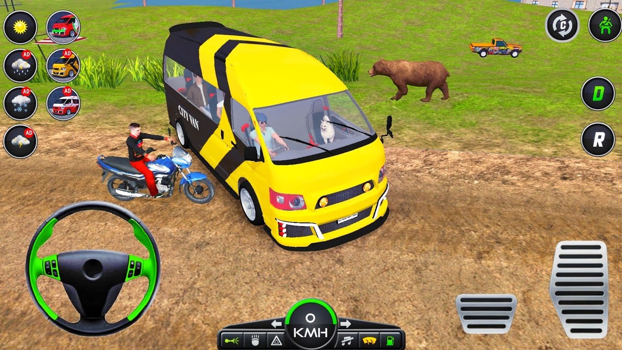 Real Van Driving Simulator Games - Mini Coach Bus Offroad Driving Video Game - Android GamePlay