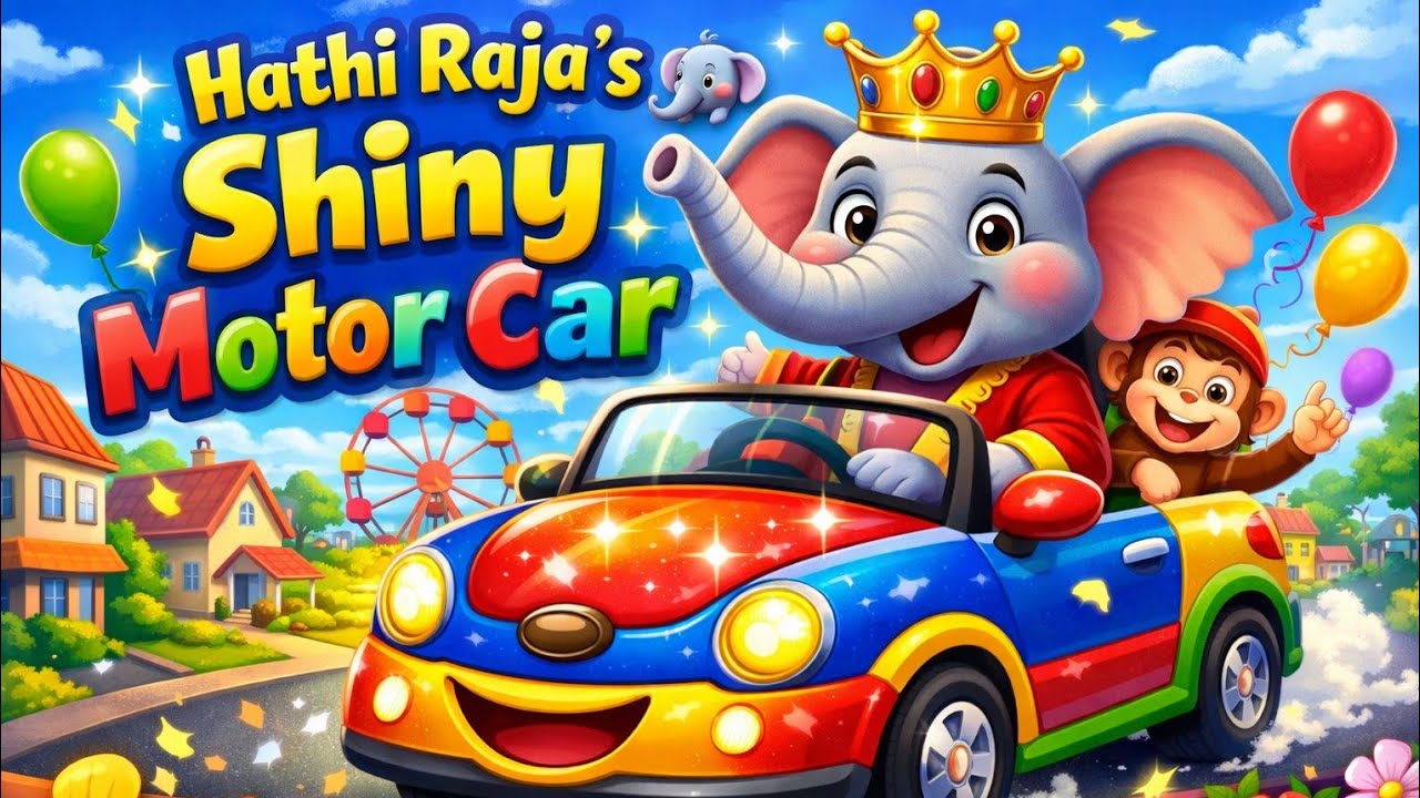 Hathi Raja’s Shiny Motor Car 🐘🚗 | Fun Kids Nursery Rhyme