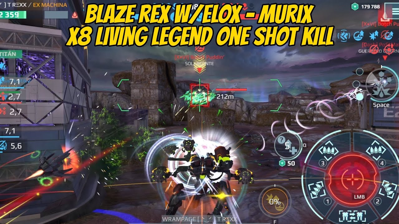 Blaze Rex w/elox - murix x8 living legend ¡one shot kill! 😱 - War Robots #WRWinMurix