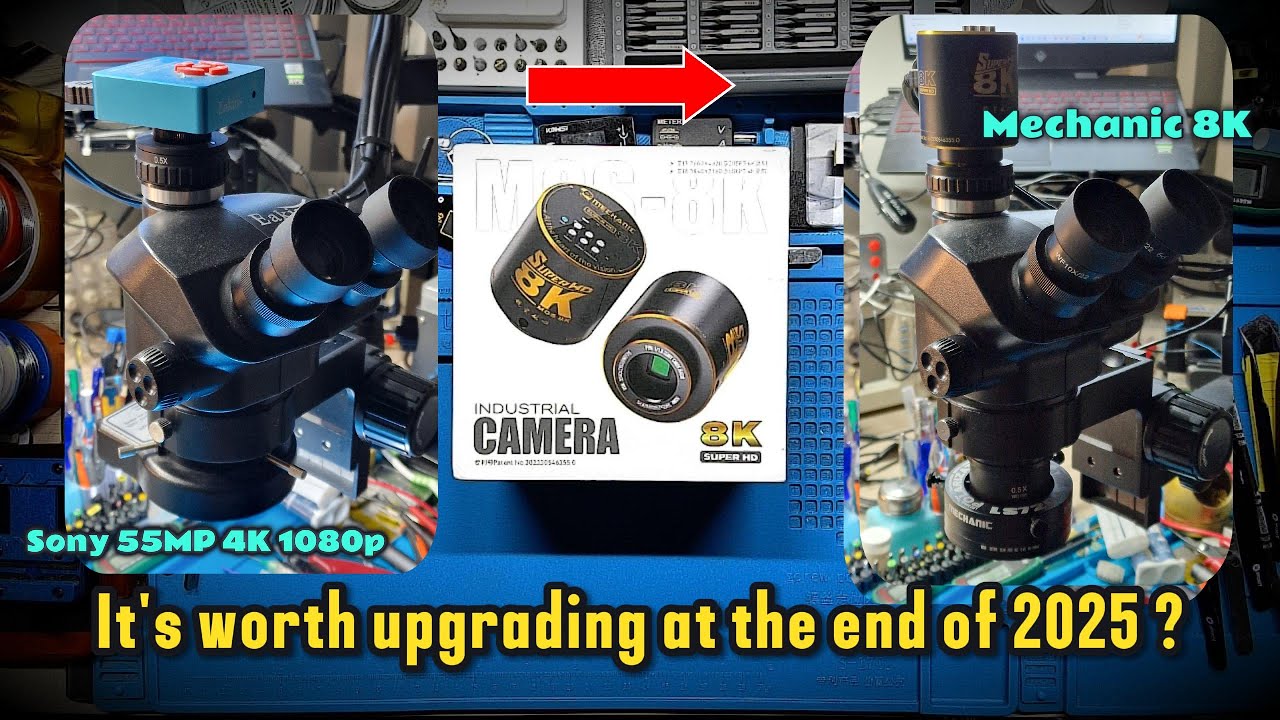 Mechanic 8K Microscope  Camera Upgrade - 0.5X vs 0.35X C-Mount Focus Problem SOLVED