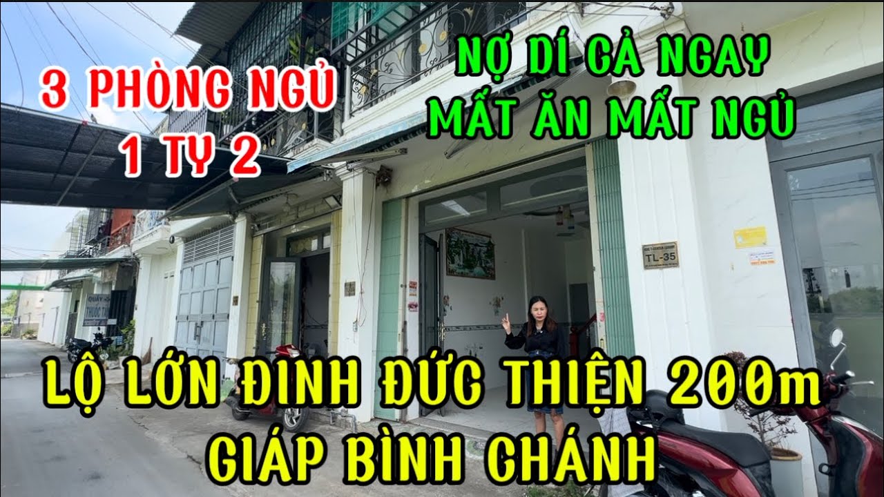 Cứu chủ với .nợ dí cả ngày hết đuờng bán nhà 1 trệt 1 lầu 3 phòng ngủ 1 tỷ 2 sát lộ Đinh Đức thiện 
