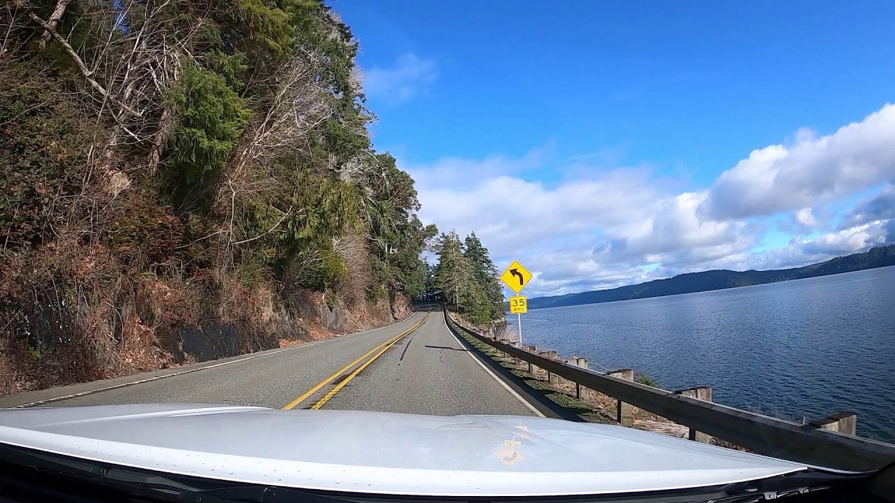 Driving North Along the Western Shore of Hood Canal, Washington