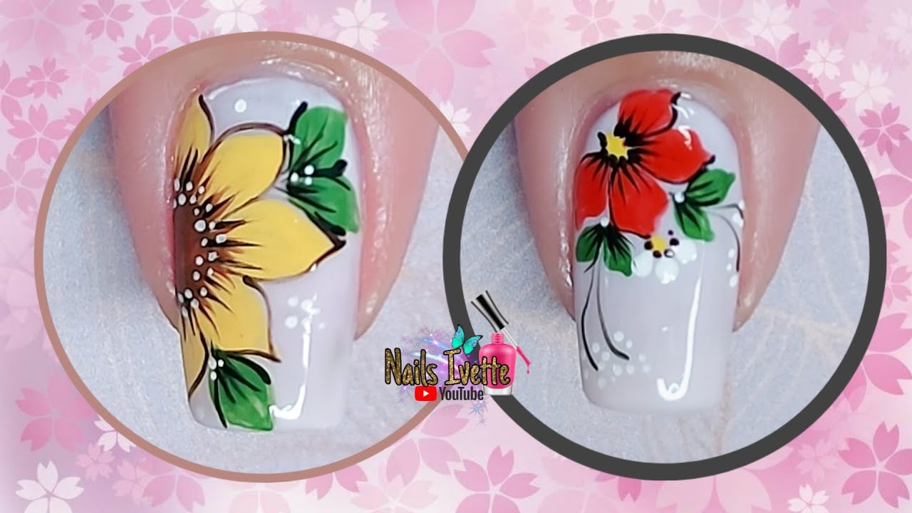 2 Modelos de uñas decoradas con FLORES / Diseño de uñas sencillo pero bonito / Decoración de uñas