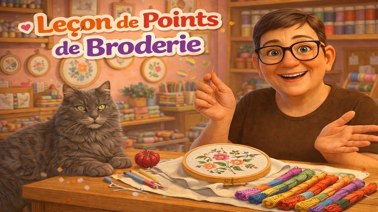 Leçon de Points de  Broderie # 4 🪡 Le point de Milan 🧵🧵🧵