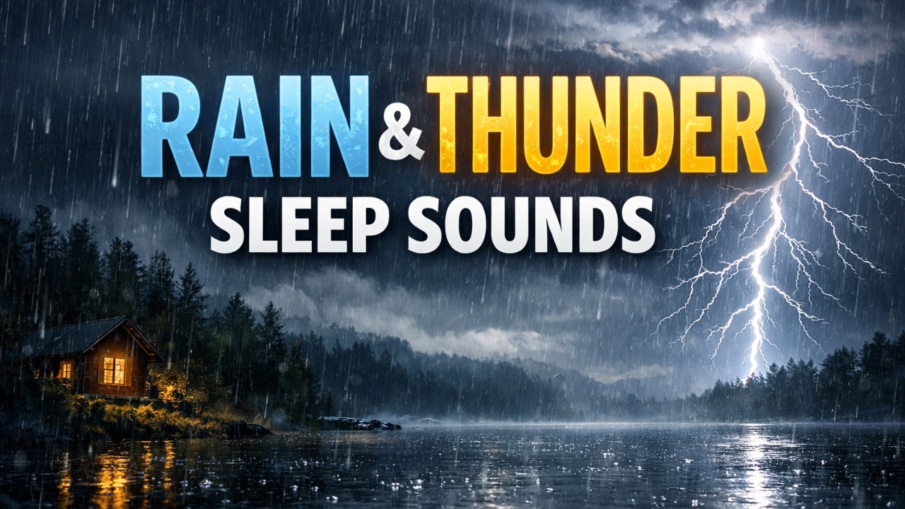 Deep Sleep, Anxiety Relief, Insomnia Aid RAIN & THUNDER Sleep Sounds 🌧️⚡