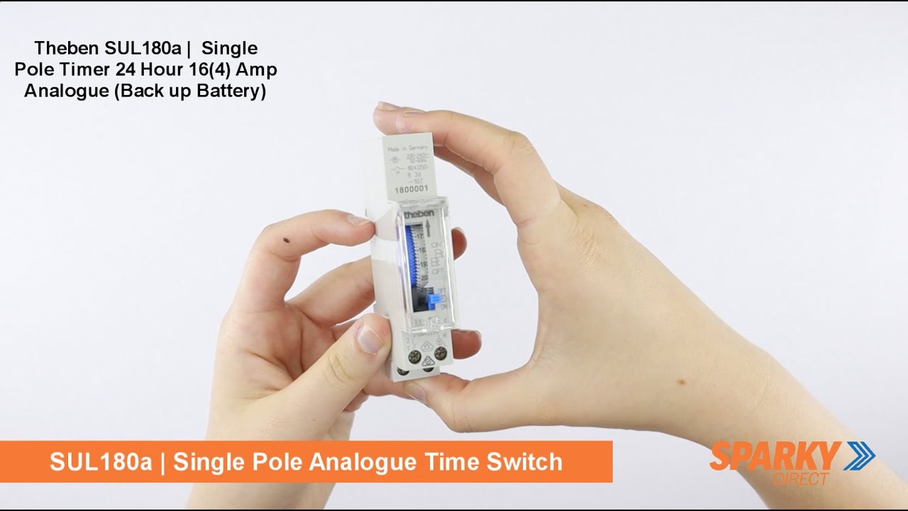 Theben SUL180a |  Single Pole Timer 24 Hour 164 Amp Analogue Back up Battery