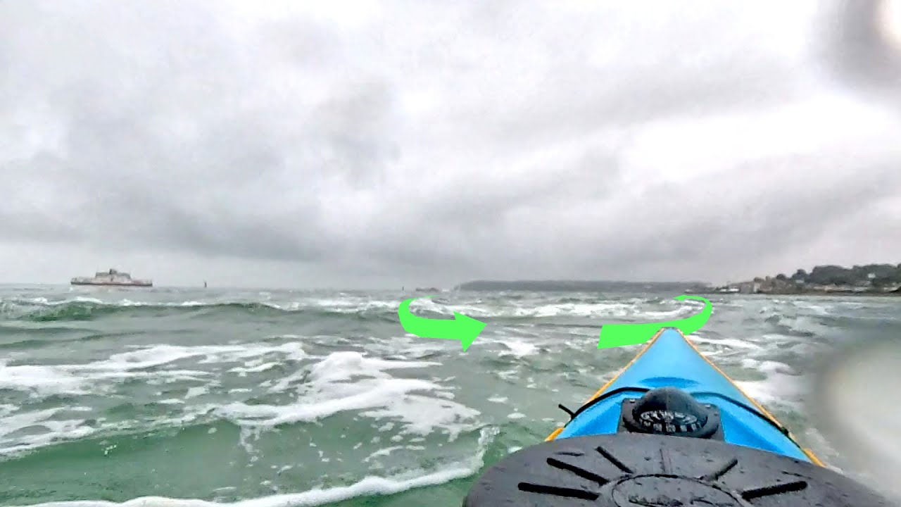 WHIRLPOOL DURING SEA KAYAK TRIP LEPE COWES RETURN - REMOLINO!