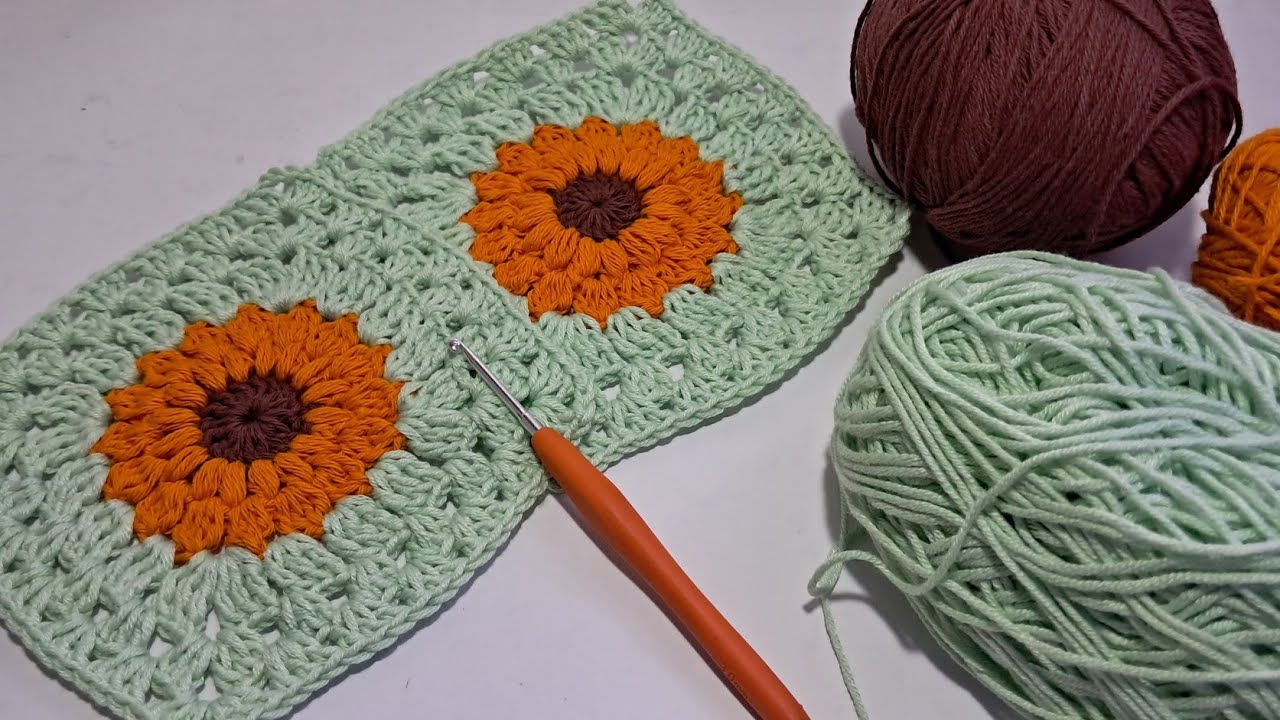 How to crochet sunflower coasters:easy tutorial for beginners 