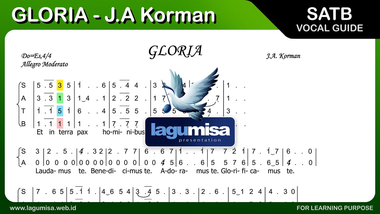 GLORIA - J.A Korman - SATB / All vocal parts
