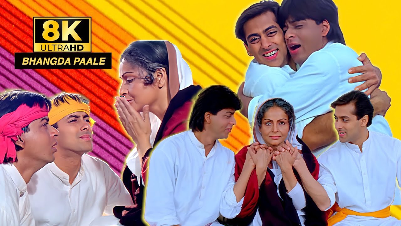 Shahrukh & Salman&rsquo;s Best Song! Bhangda Paale Aaja Aaja 8K Full Video Song | 90s HITS HINDI #song