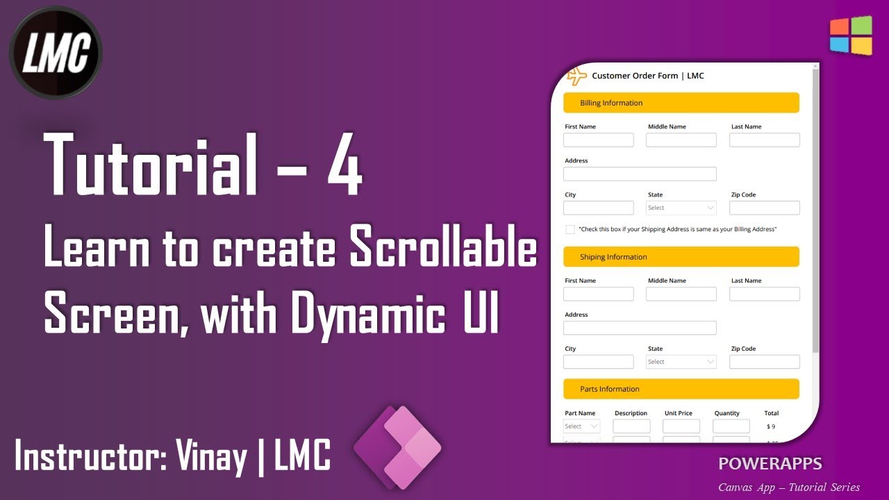 Tutorial 4: Designing a custom form with Scrollable Screen in Canvas App