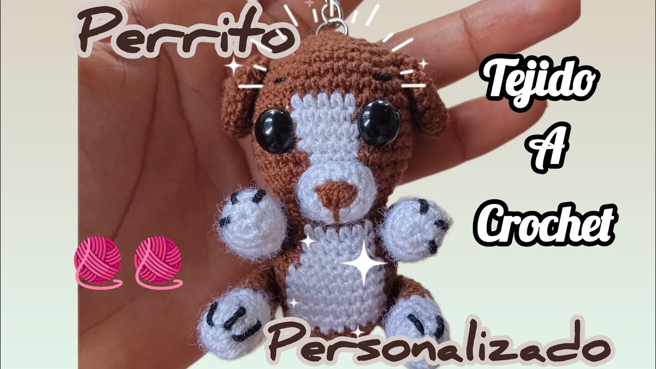 Perrito personalizado tejido a crochet 🤎🤍🤎 personalized puppy 🤎 #estadosunidos 