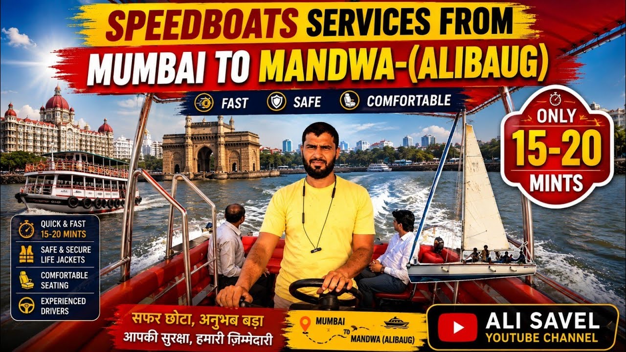 Gateway of India To Mandwa Alibaug | Speed Boat Ride | Ferry Boat Ride