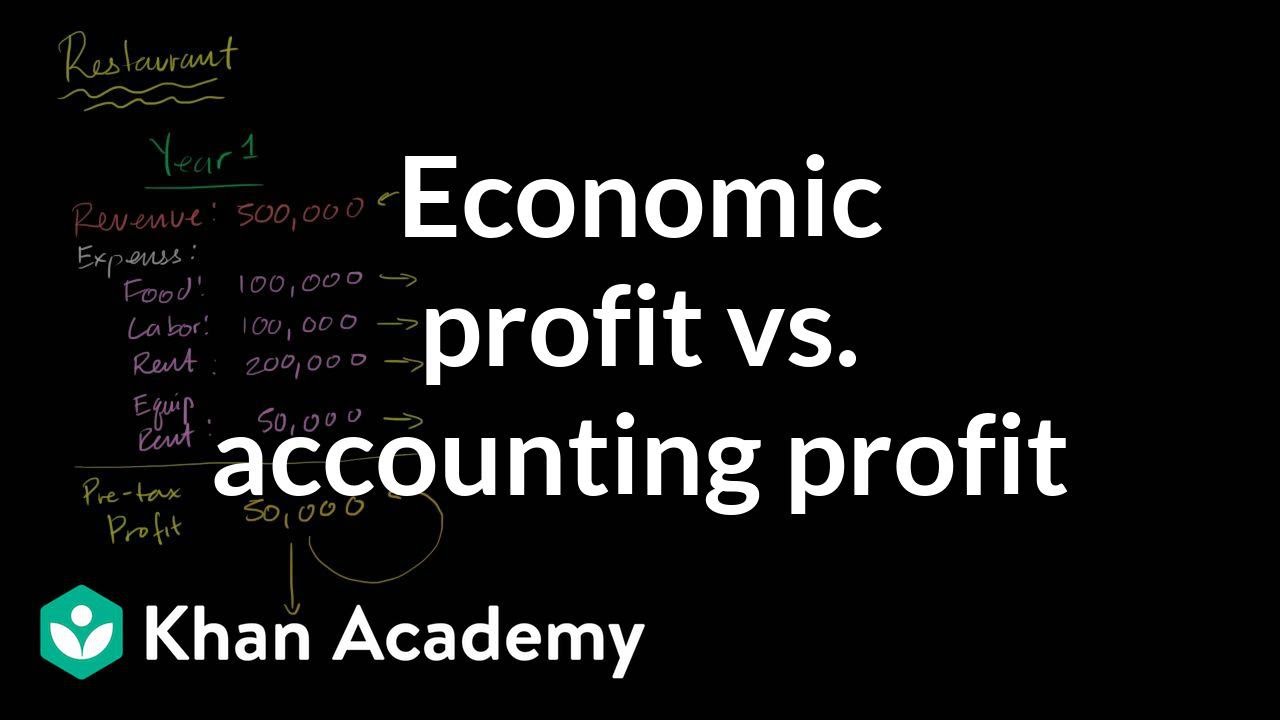 Economic profit vs accounting profit | Microeconomics | Khan Academy
