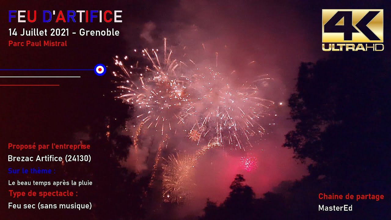 🎆⁽⁴ᴷ⁾ FEU D'ARTIFICE POUR LA FETE NATIONALE | Brezac Artifice | Parc Paul Mistral | 2021🎆