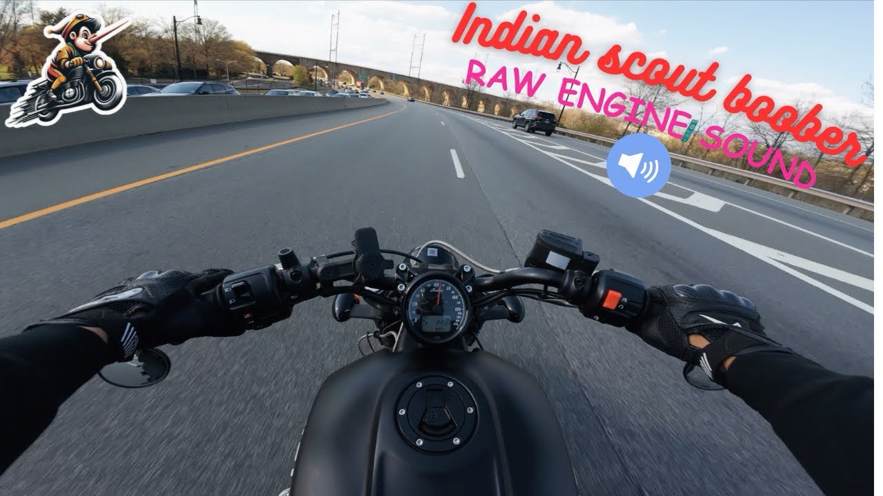 Indian scout bobber puro sonido de motor, Camino a casa